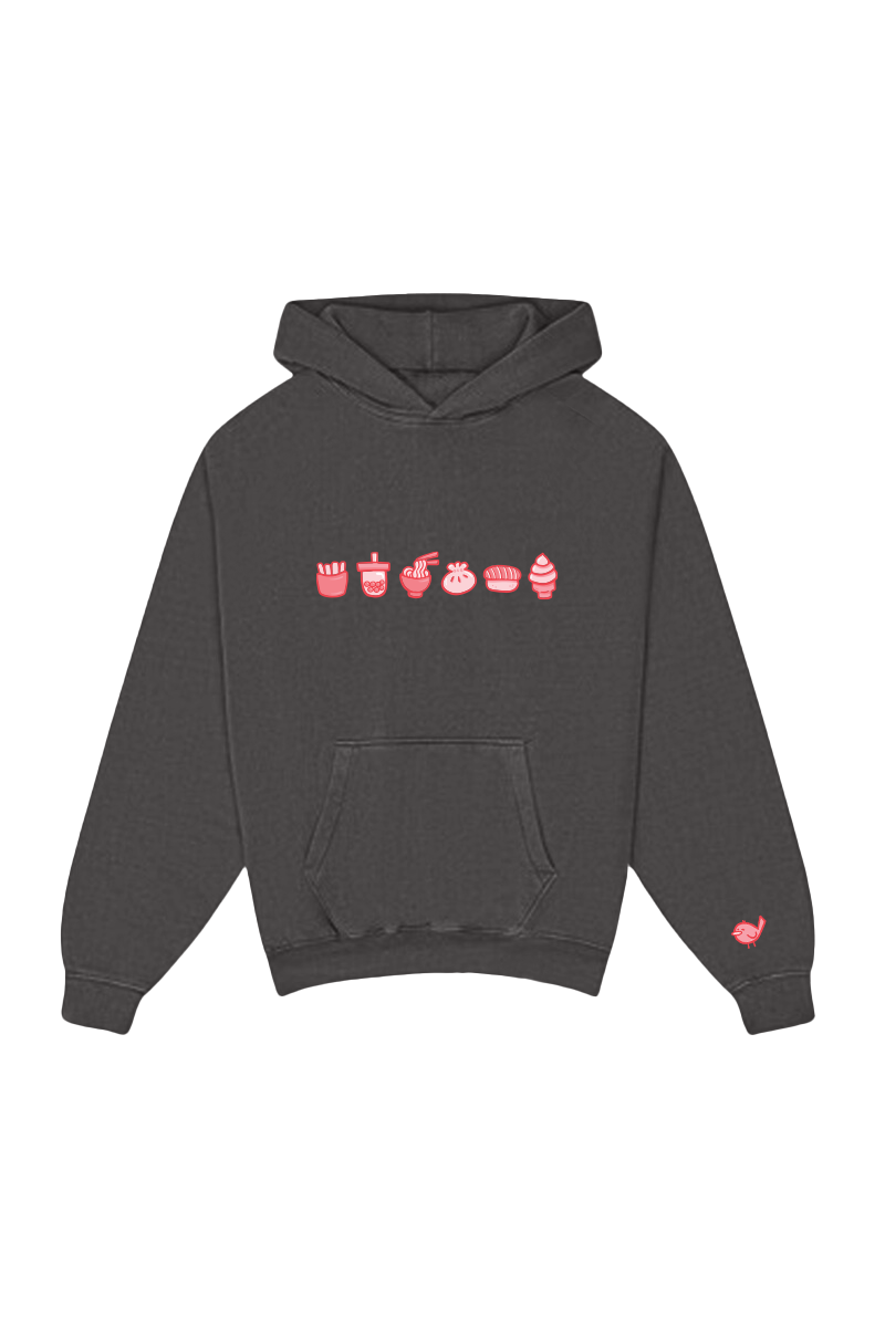 feed meimei Premium Boba Faded Black Hoodie