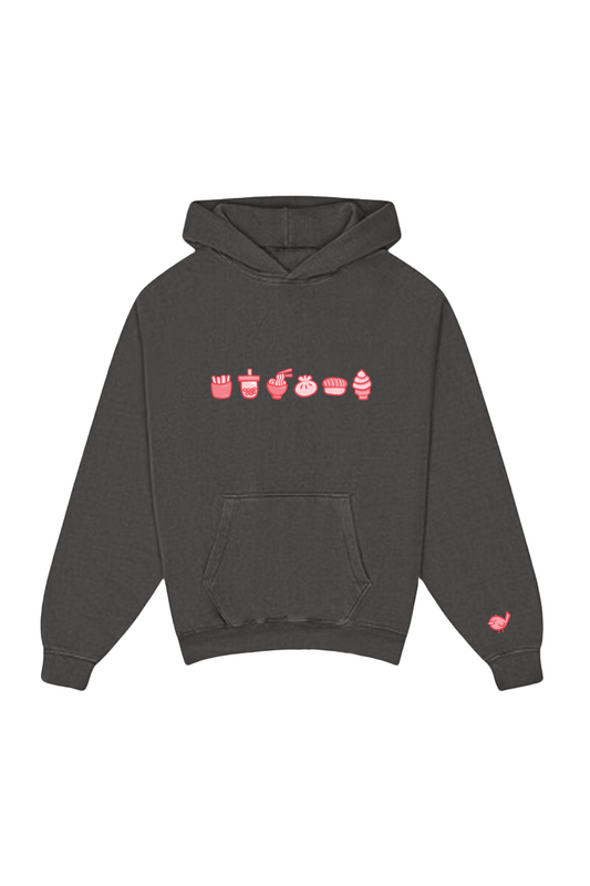 feed meimei Premium Boba Faded Black Hoodie
